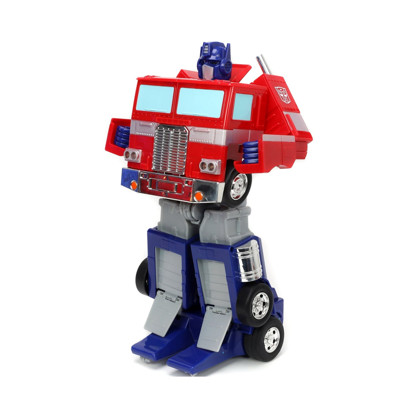 Jada Toys – Transformers Optimus Prime Converting RC Vehicle – Kids Toys Gift with Transformation from Truck to Robot – Lights & Sounds – Full Function Remote Control – 13" Long