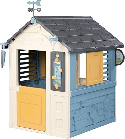 Smoby - 4 Seasons Playhouse for Children includes playful weather activities, Educational outdoor garden house for Kids