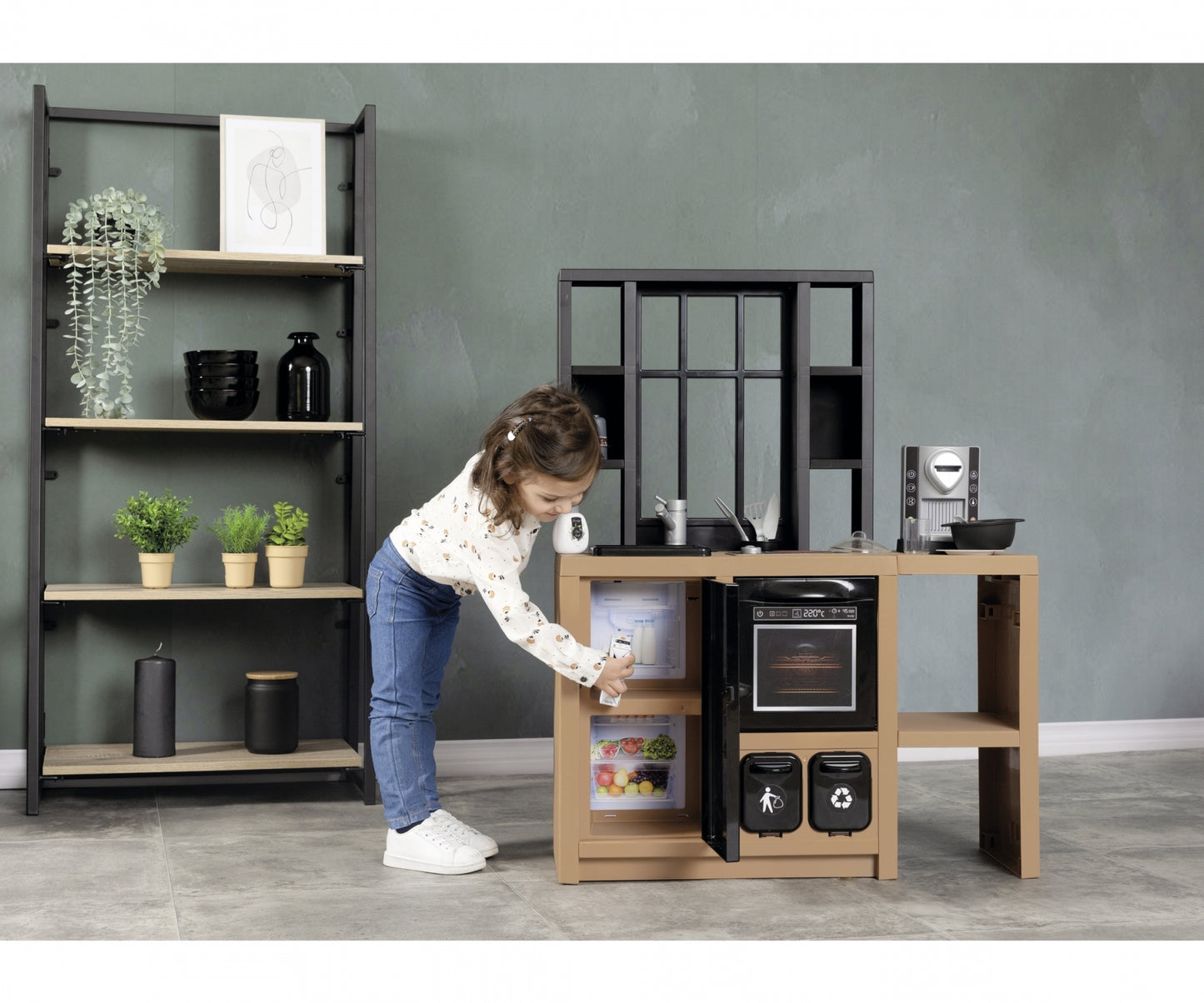 SMOBY Kitchen Loft – Urban Style Kitchen Includes 32 Accessories