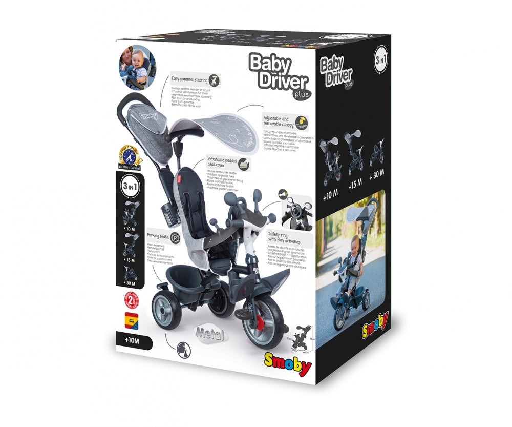 Baby Driver Comfort Grey Plus Tricycle