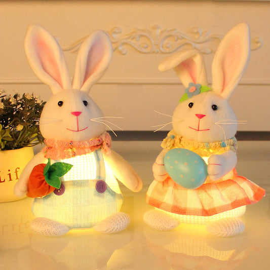 Easter Cartoon Cute Newspaper Egg Radish Luminous Rabbit Tabletop Decoration