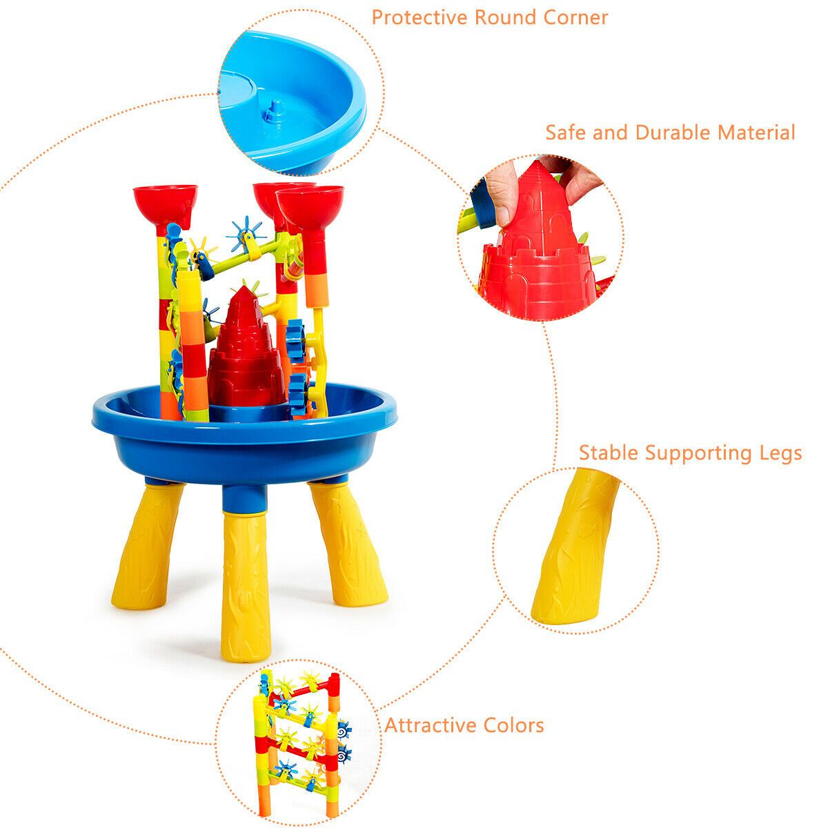 Children's Round Sand and Water Table with Various Equipments