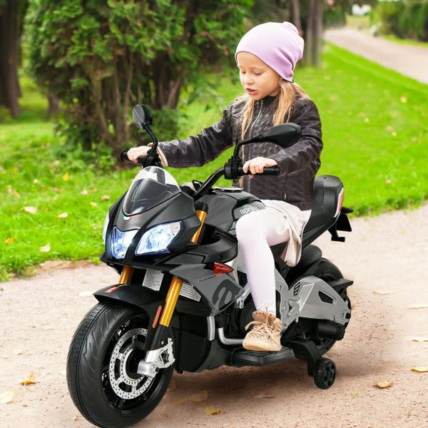 Costway Kids 12v Electric Aprilia Licensed Motorbike with LED Lights and Music