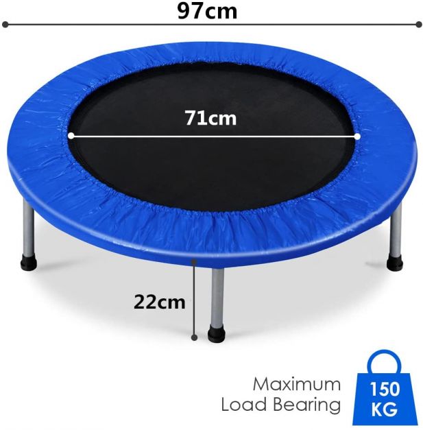 Foldable Mini Trampoline with Springs and Padded Cover