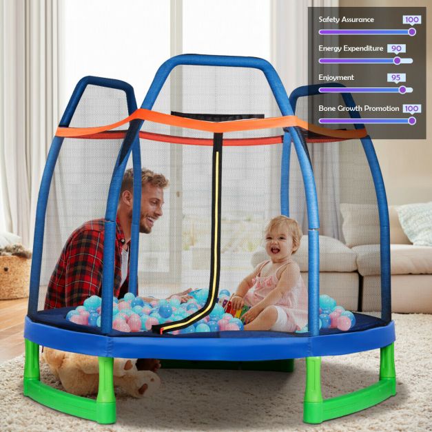 7FT Kids Trampoline with Safety Net