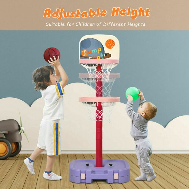 2 in 1 Adjustable Kids Basketball Hoop Set