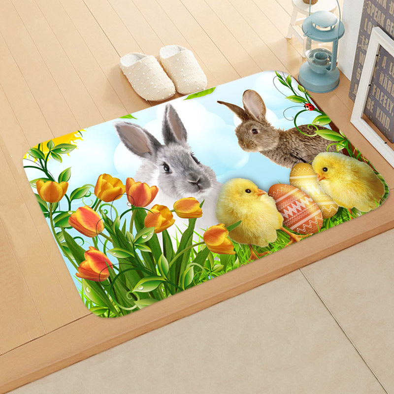 Festive Bathroom Egg Carpet Floor Mats Easter Anti-skid