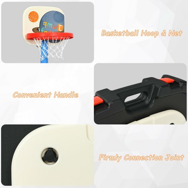 2 in 1 Adjustable Kids Basketball Hoop Set