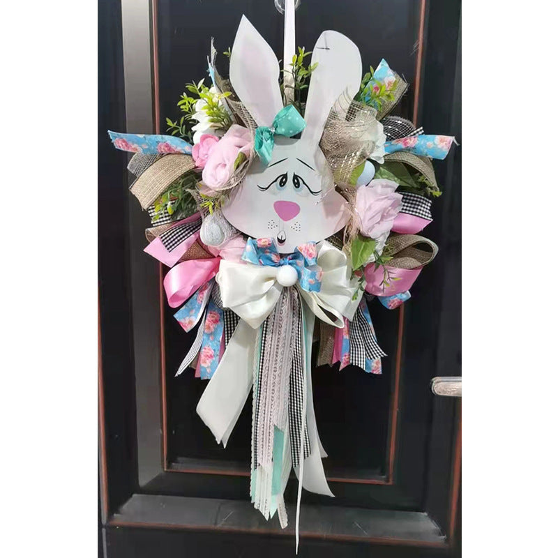 Easter Bunny Pendant Christmas Wreath Decoration Home Door Hanging