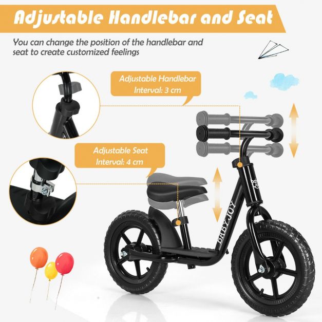 Kids Balance Bike with Adjustable Handlebar and Seat