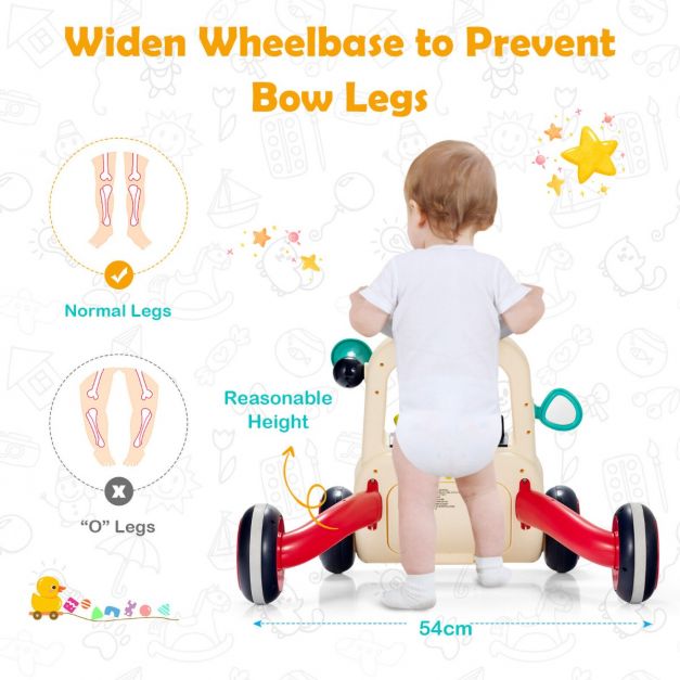2-in-1 Baby Learning Walker Toddler with Music and Light for Over 9 Months