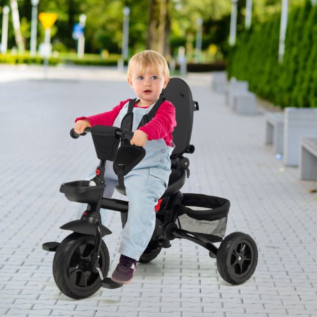 Folding Baby Tricycle with 360° Swivel Seat and Adjustable Canopy