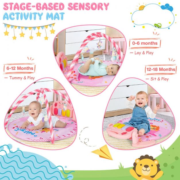Baby Kick and Play Piano Gym with Lights and Hanging Sensory Toys