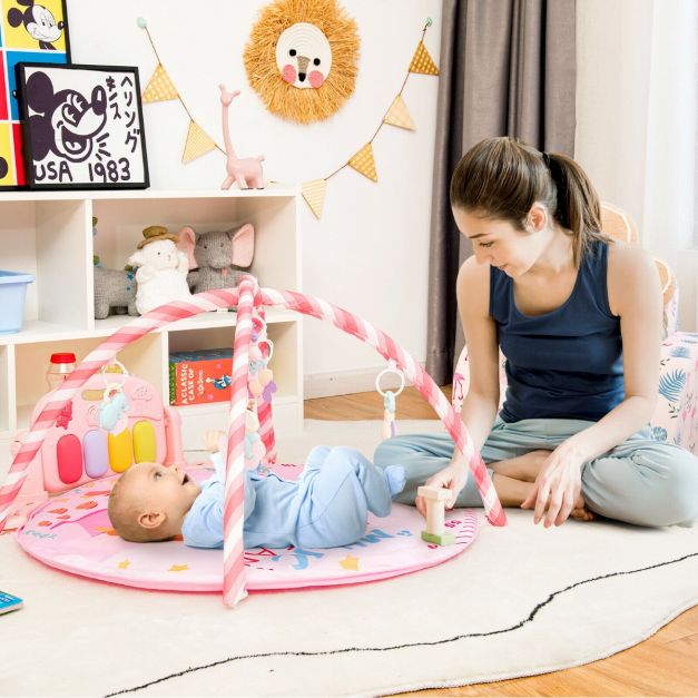 Baby Kick and Play Piano Gym with Lights and Hanging Sensory Toys