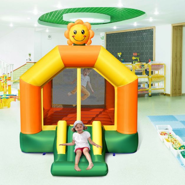 Inflatable Bounce House with Slide and Basketball Rim