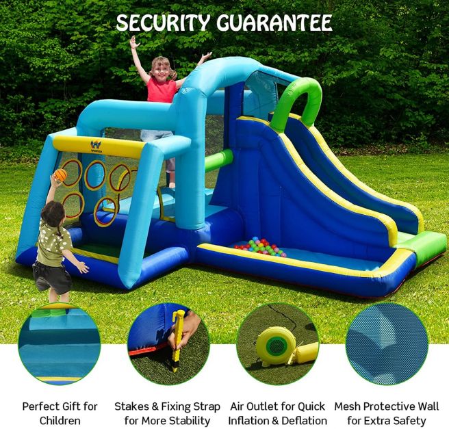 Inflatable Water Bouncy House with Slide and Ball Pit