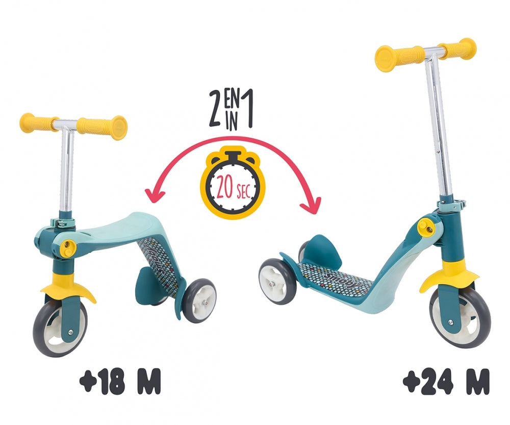 Reversible 2 In 1 Scooter Blue