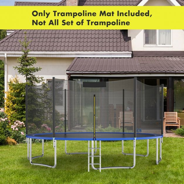 8/10/12FT Replacement Trampoline Mat with Metal V-Hooks, Spring Not Included