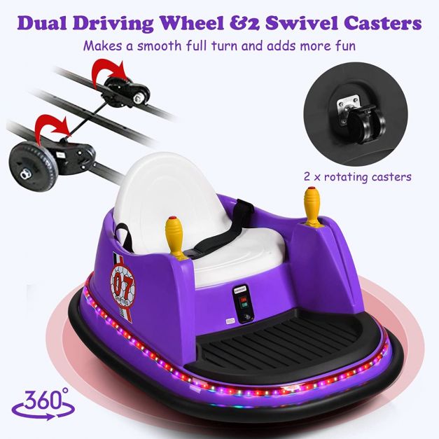 Kids Ride-On Bumper Car with Colorful Flashing Lights and Music